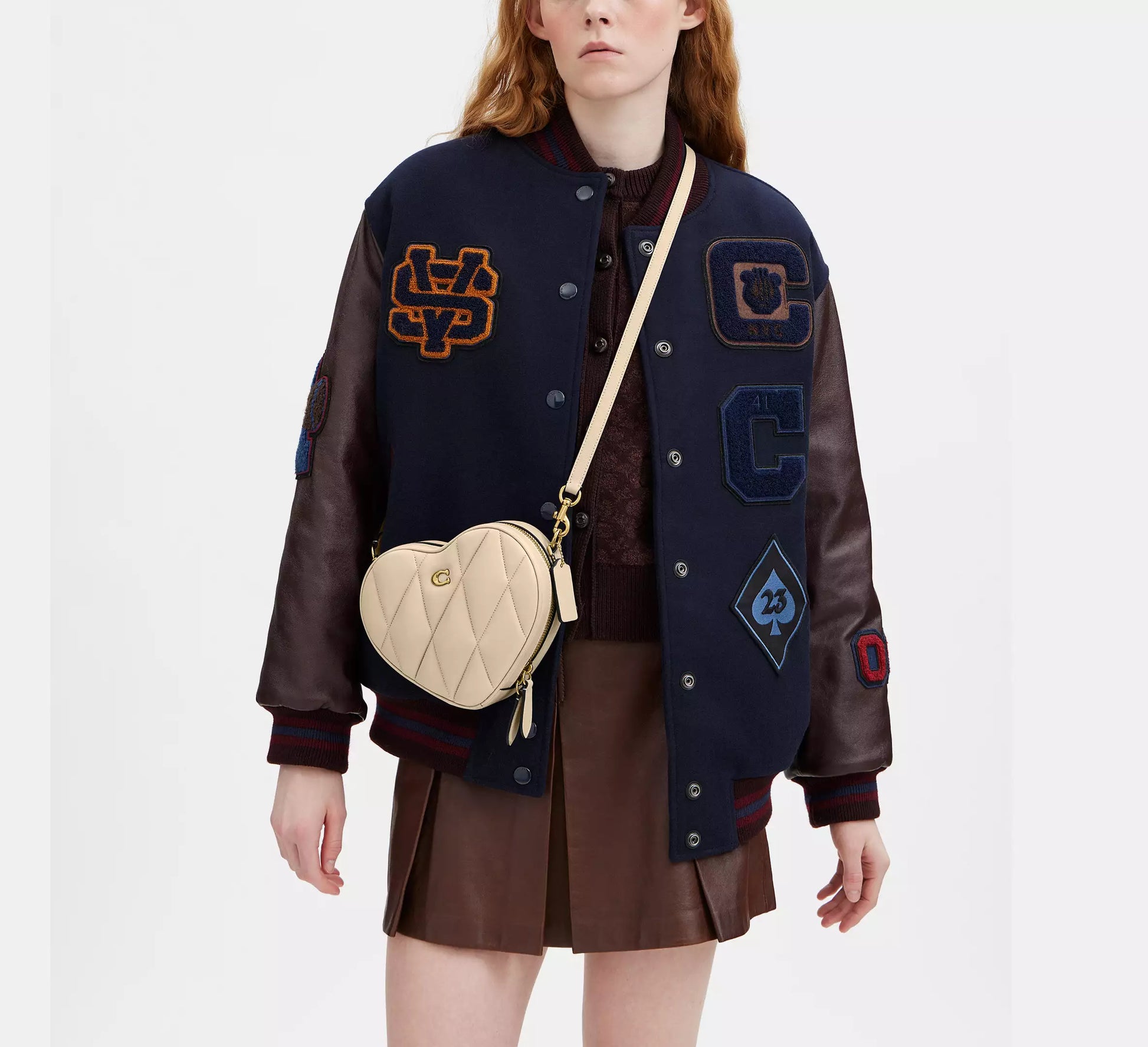 Coach Heart Crossbody Bag With Quilting (591)