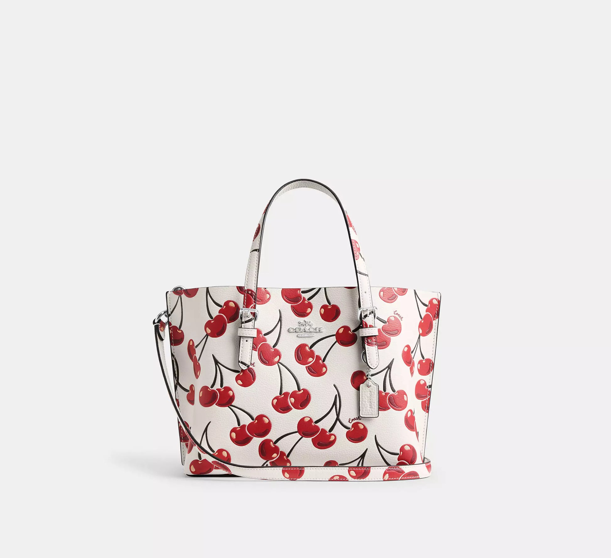 Coach Mollie Tote Bag 25 With Cherry Print